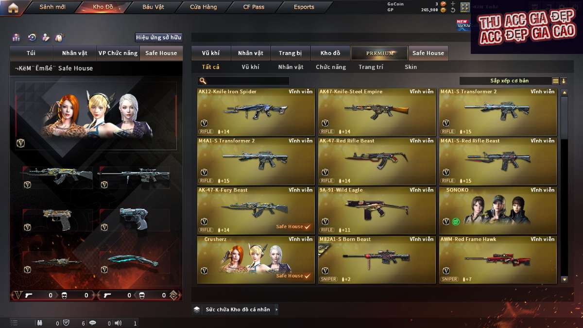 shop acc cf uy tin gia re